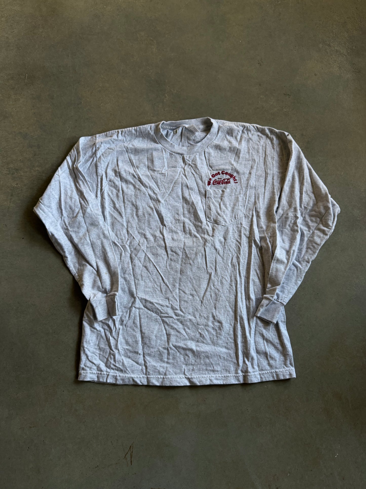 VTG Cocacola Get Caught Red Handed LS Tee Sz XL