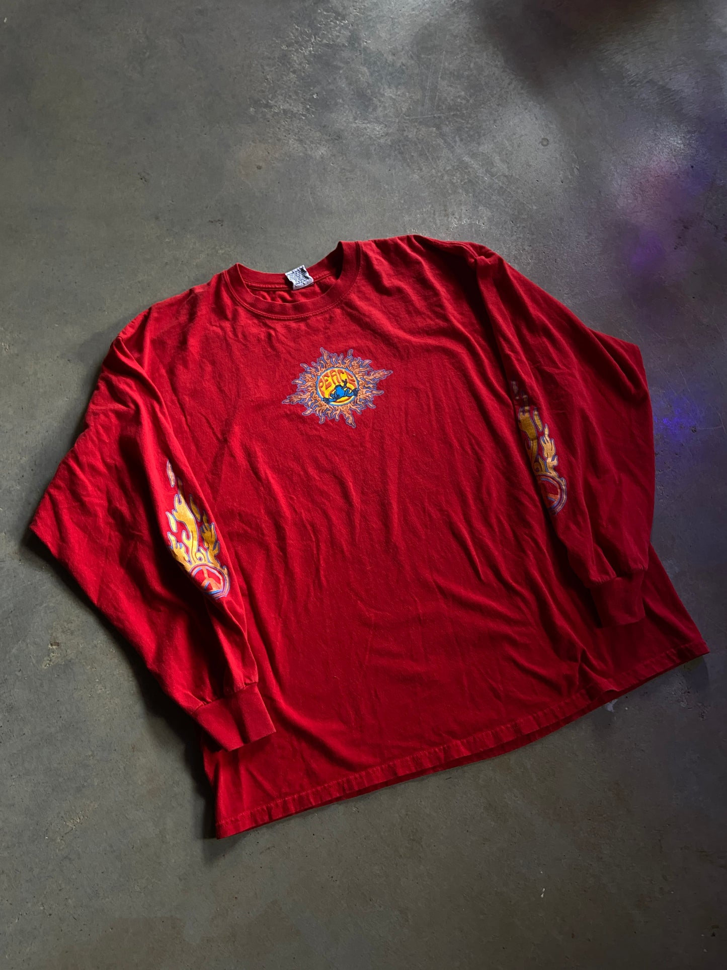 Y2K Peace Frogs LS Tee Sz 2XL