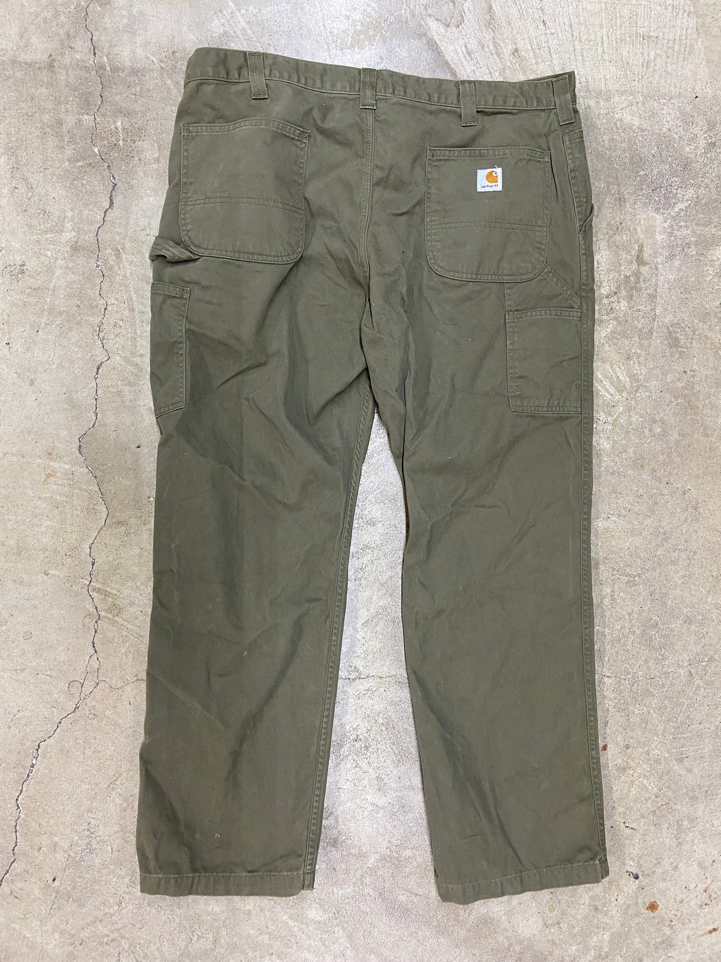 Y2K Carhartt Olive Straight Leg Carpenter Pants Sz 40x30