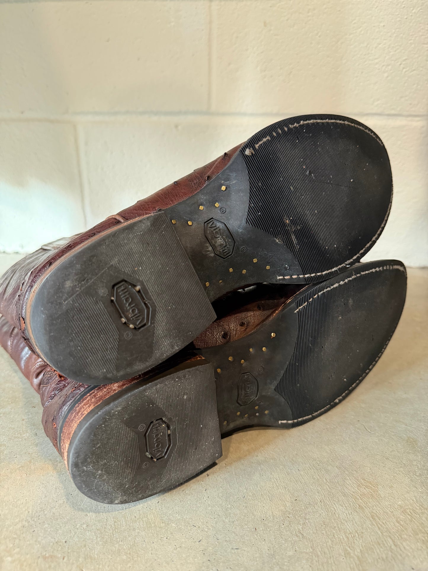 Tecovas Men's Exotic Ostrich Cowboy Boot, Size 10.5D, Mahogany