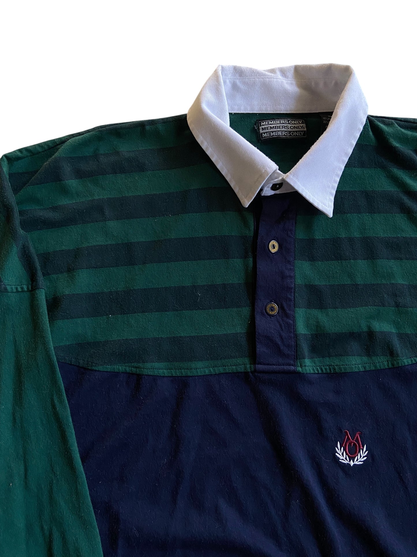 VTG Members Only Cuffed Rugby Sweater Sz XL
