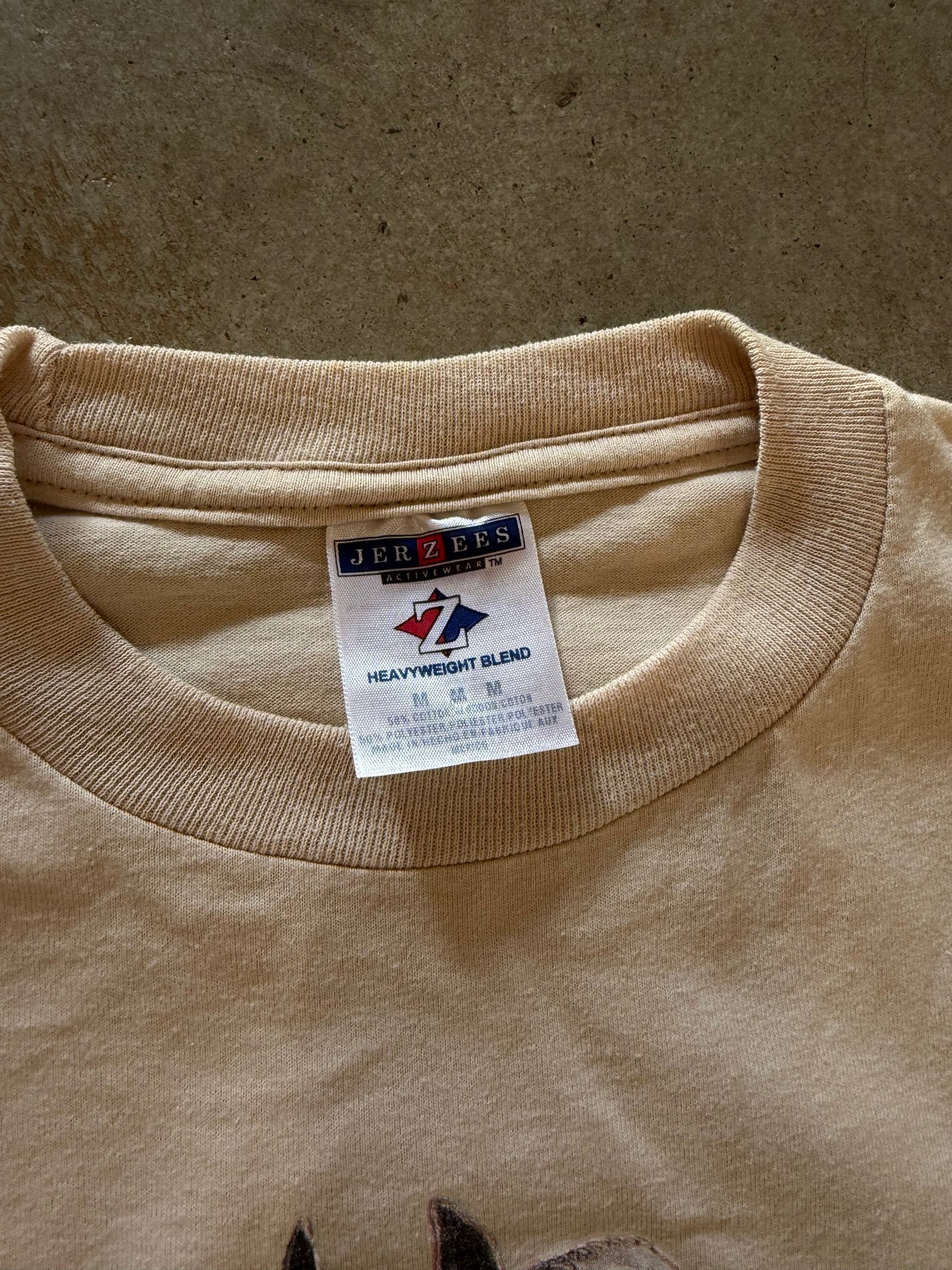 Cream Horses Peacock Feather Braid Tee Sz S/M