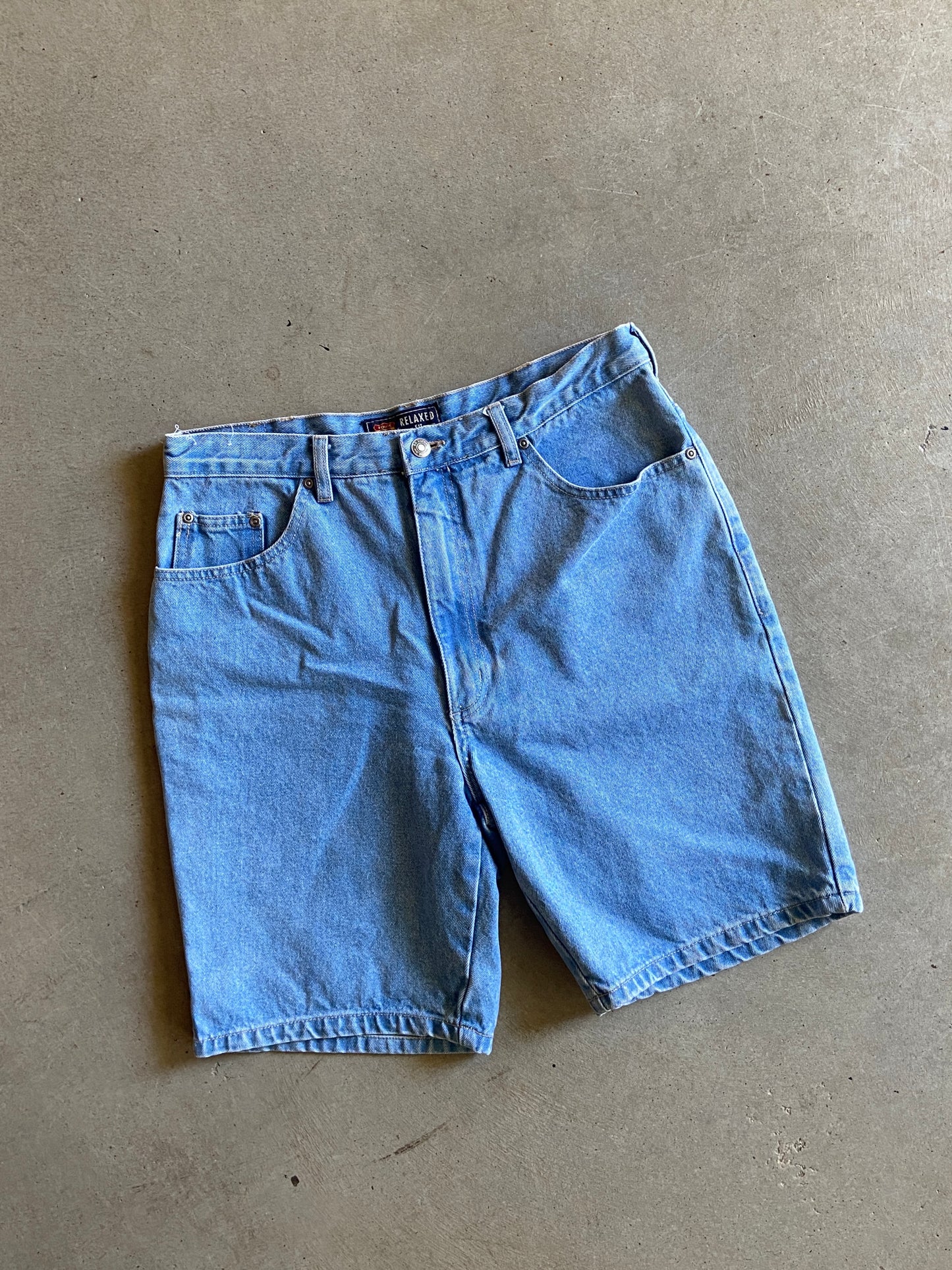 VTG Route 66 Relaxed Fit Light Wash Denim Shorts Sz 34