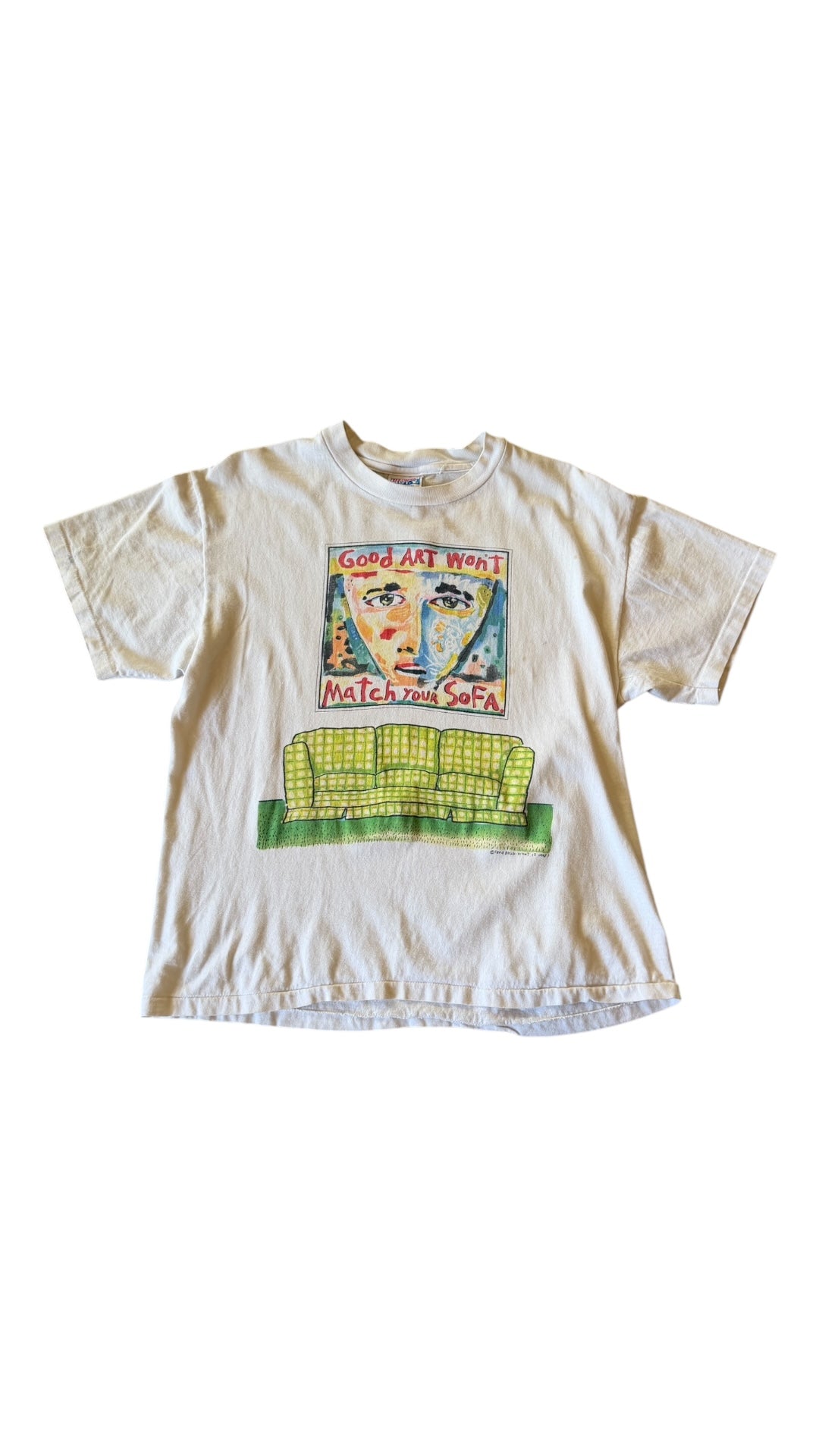 VTG Fred Babb "Good Art Wont Match Your Sofa" Tee Sz M