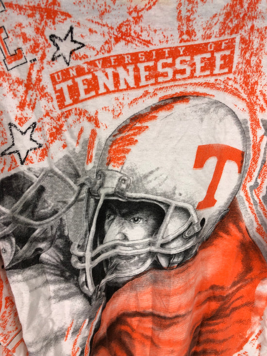 VTG Tennessee Vols All Over Print Tee Sz Boxy XL