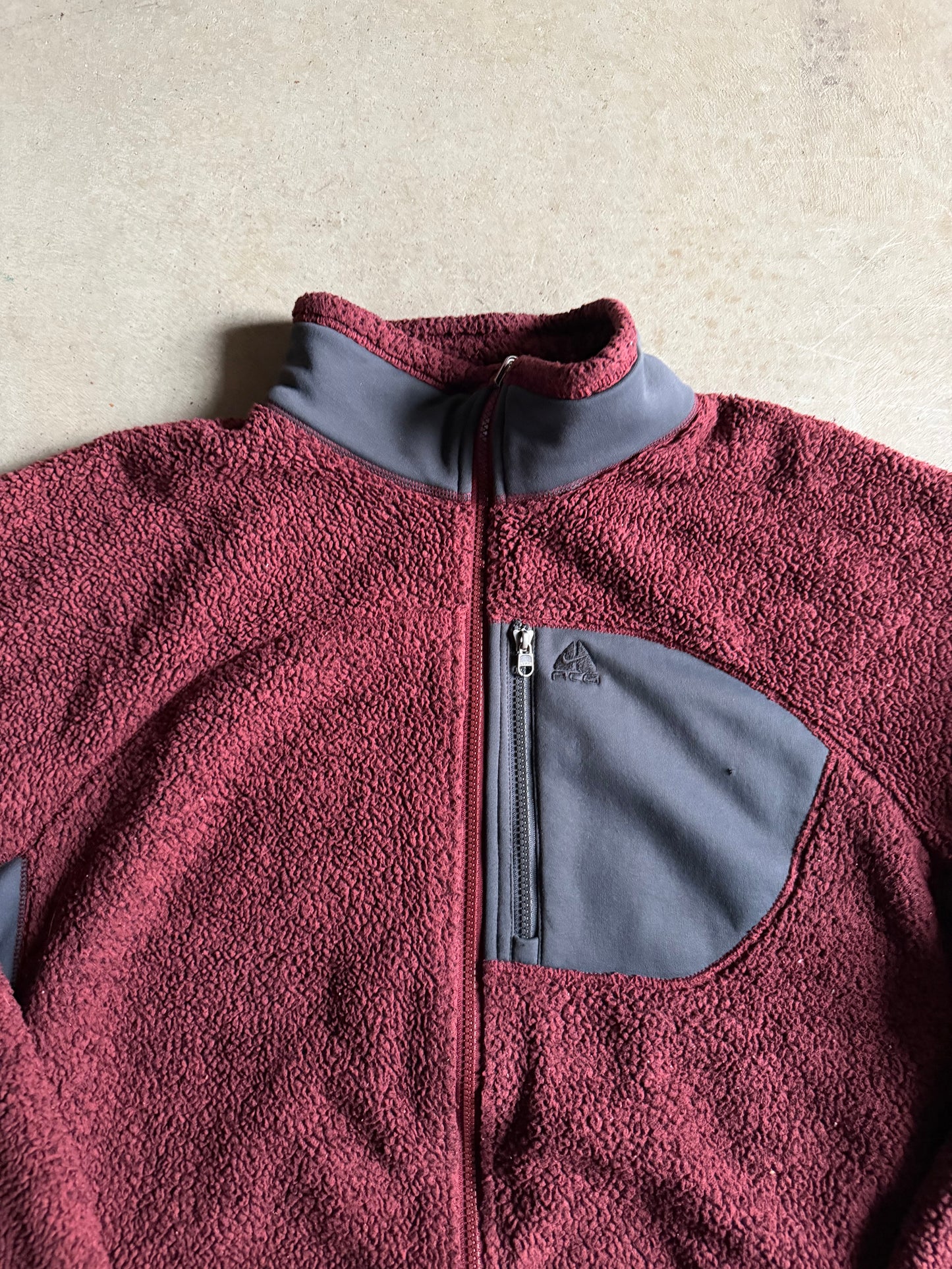 VTG Nike ACG Maroon Deep Fleece Jacket Sz XL
