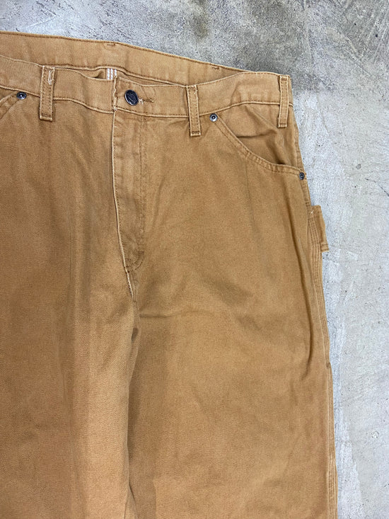 VTG Dickies Brown Straight Leg Work Pants Sz 36x32