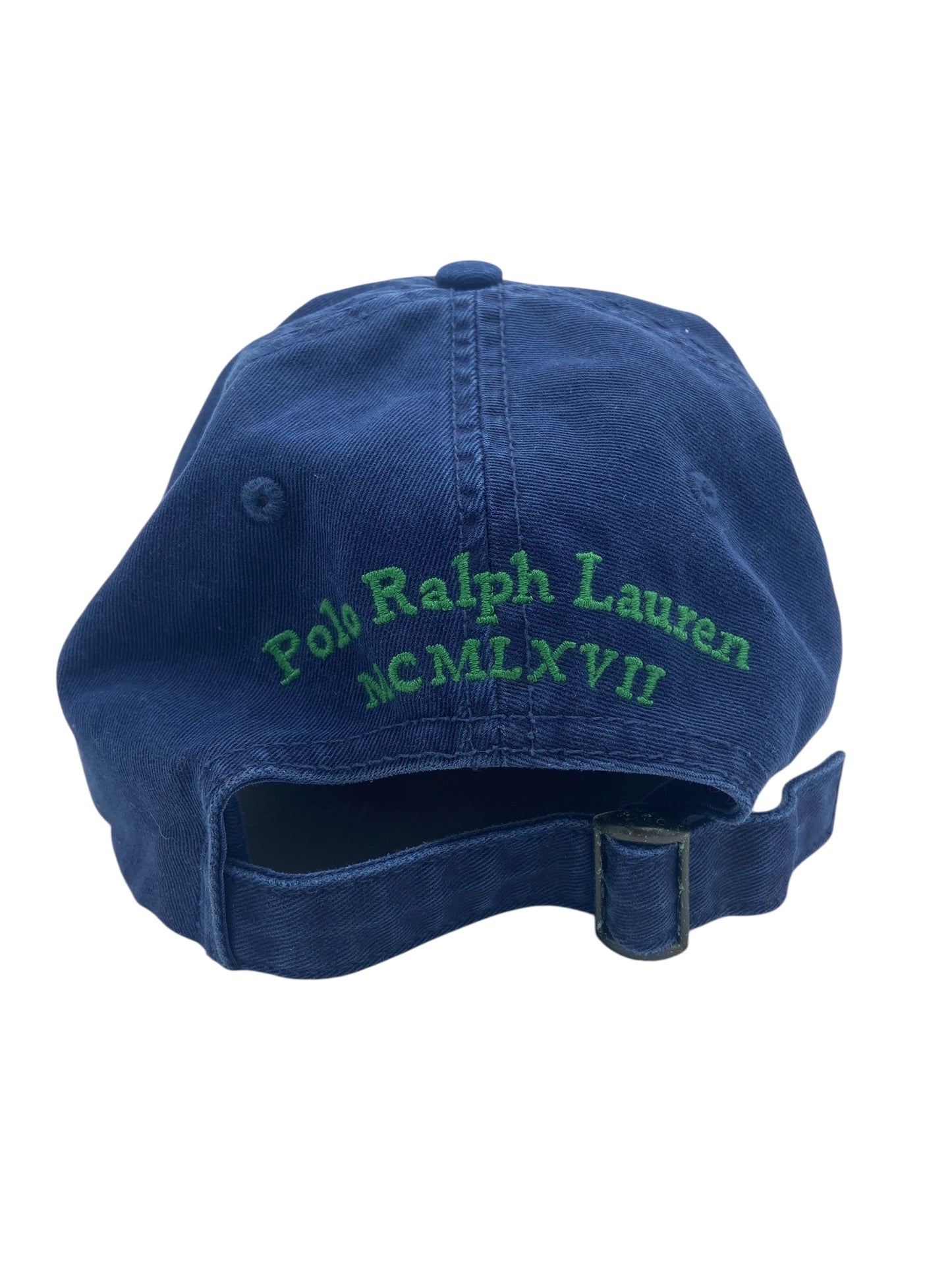 Y2K Ralph Lauren Navy Green Polo Strapback Cap