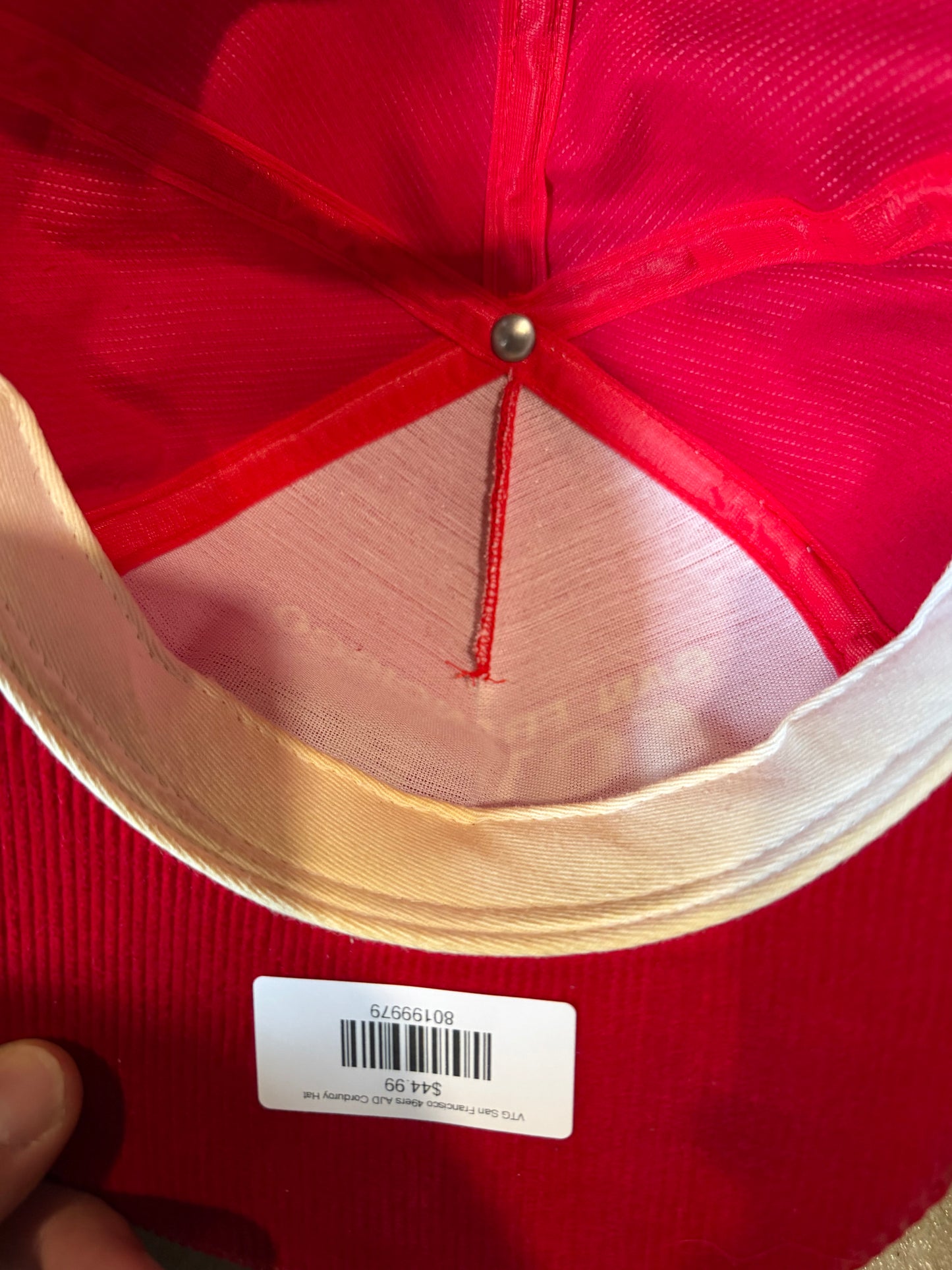 VTG San Francisco 49ers AJD Corduroy Hat