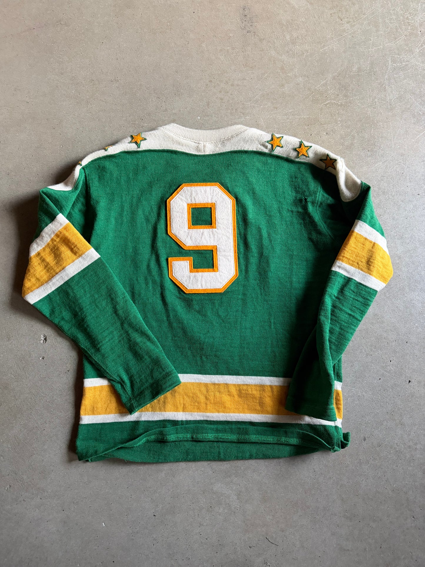 Ebbets Field Central Green Wool Hockey Jersey Sz L/XL