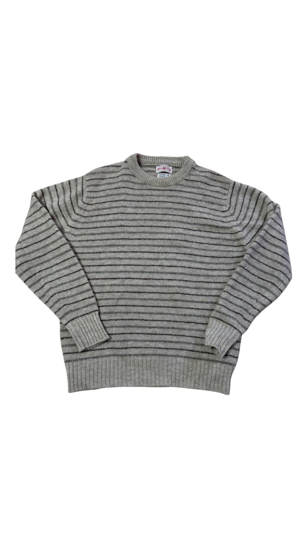 VTG Alan Paine Striped Shetland Wool Sweater Sz Med