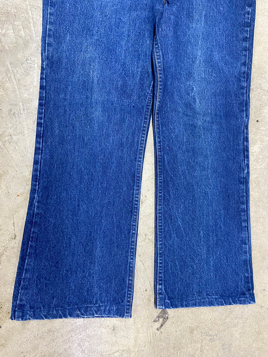 VTG Levi's 517 Bootcut Orange Tab Cropped Denim Jeans Sz 36x27