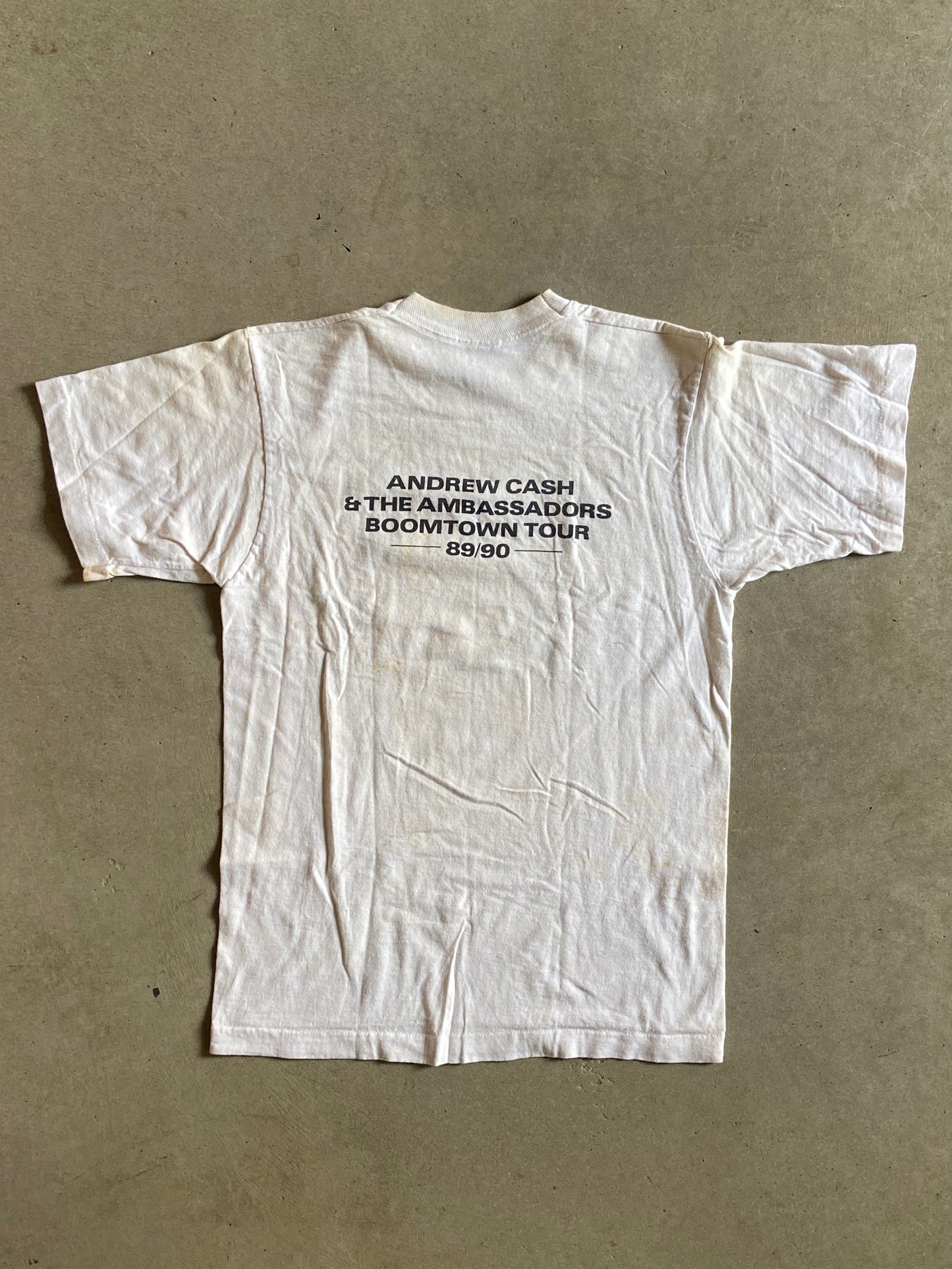 VTG Thrashed Andrew Cash Boomtown Concert Tee Sz Med