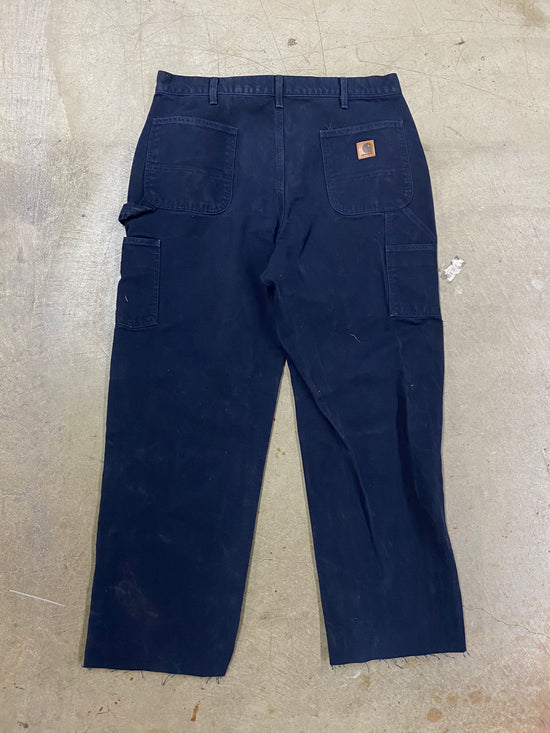 Y2K Carhartt Navy Cropped Work Pants Sz 38x32