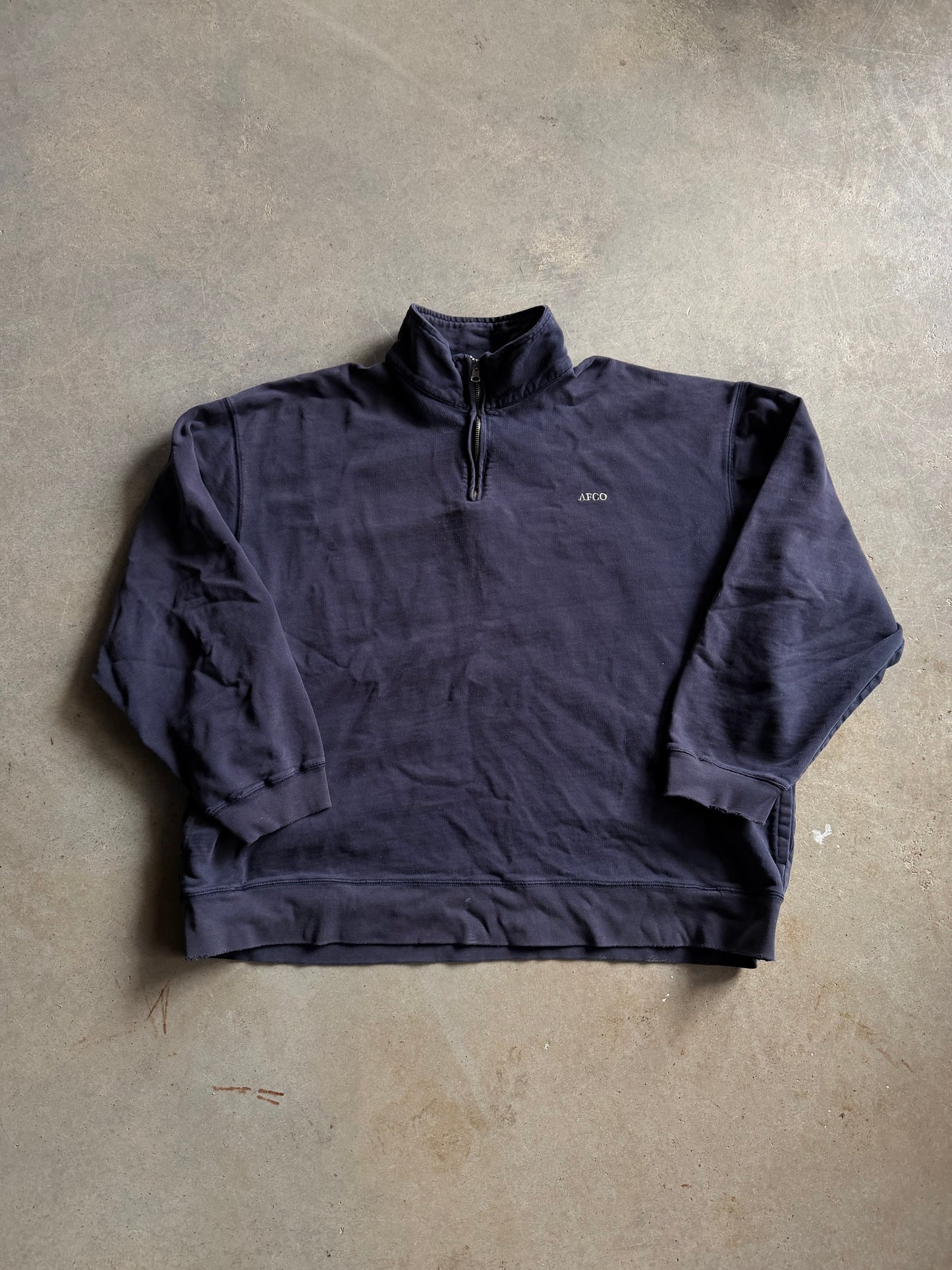 Abercrombie & Fitch Navy Blue Quarter Zip Pullover Sz 2XL