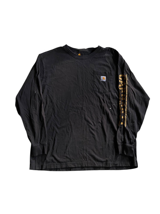 Carhartt LS Black Pocket Tee Sz XL/2XL