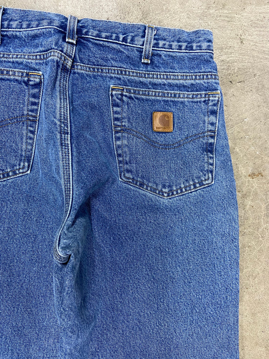 VTG Carhartt Blue Denim Straight Leg Jeans Sz 31x30