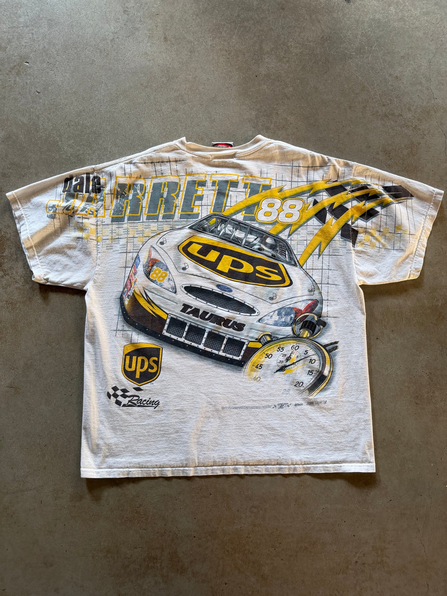 VTG Dale Jarrett All Over Print Nascar Tee Sz L/XL