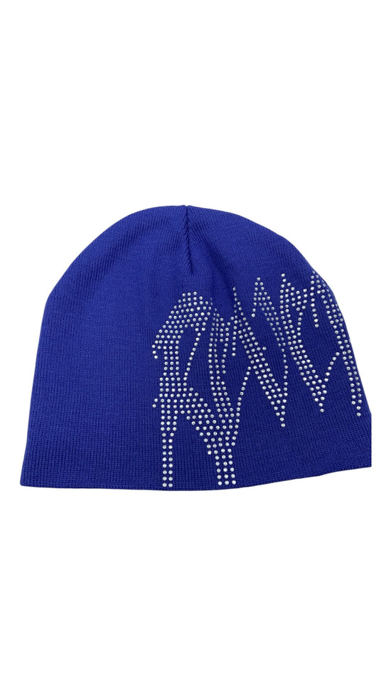 Revenge Iris Blue Rhinestone Beanie