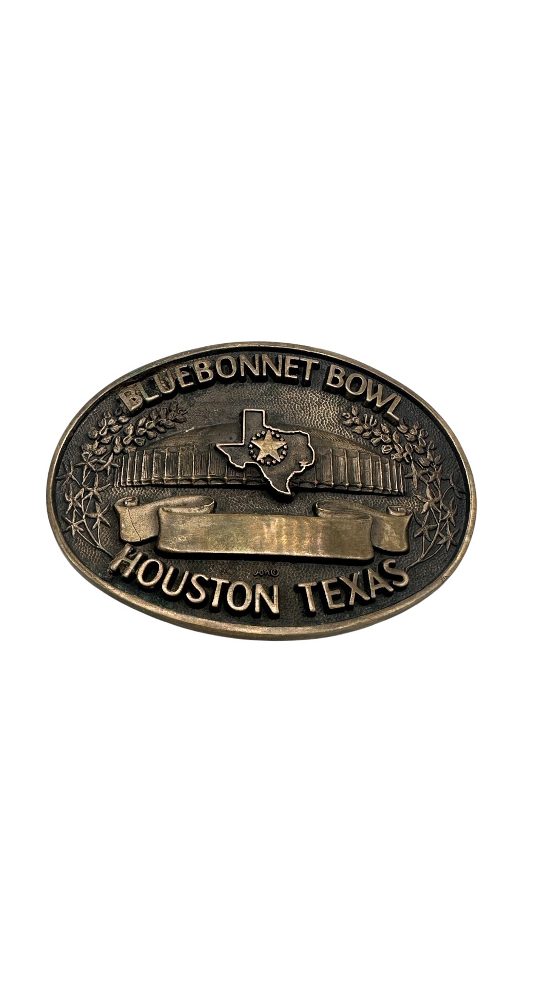 VTG Blue Bonnet Bowl Houston Texas Belt Buckle
