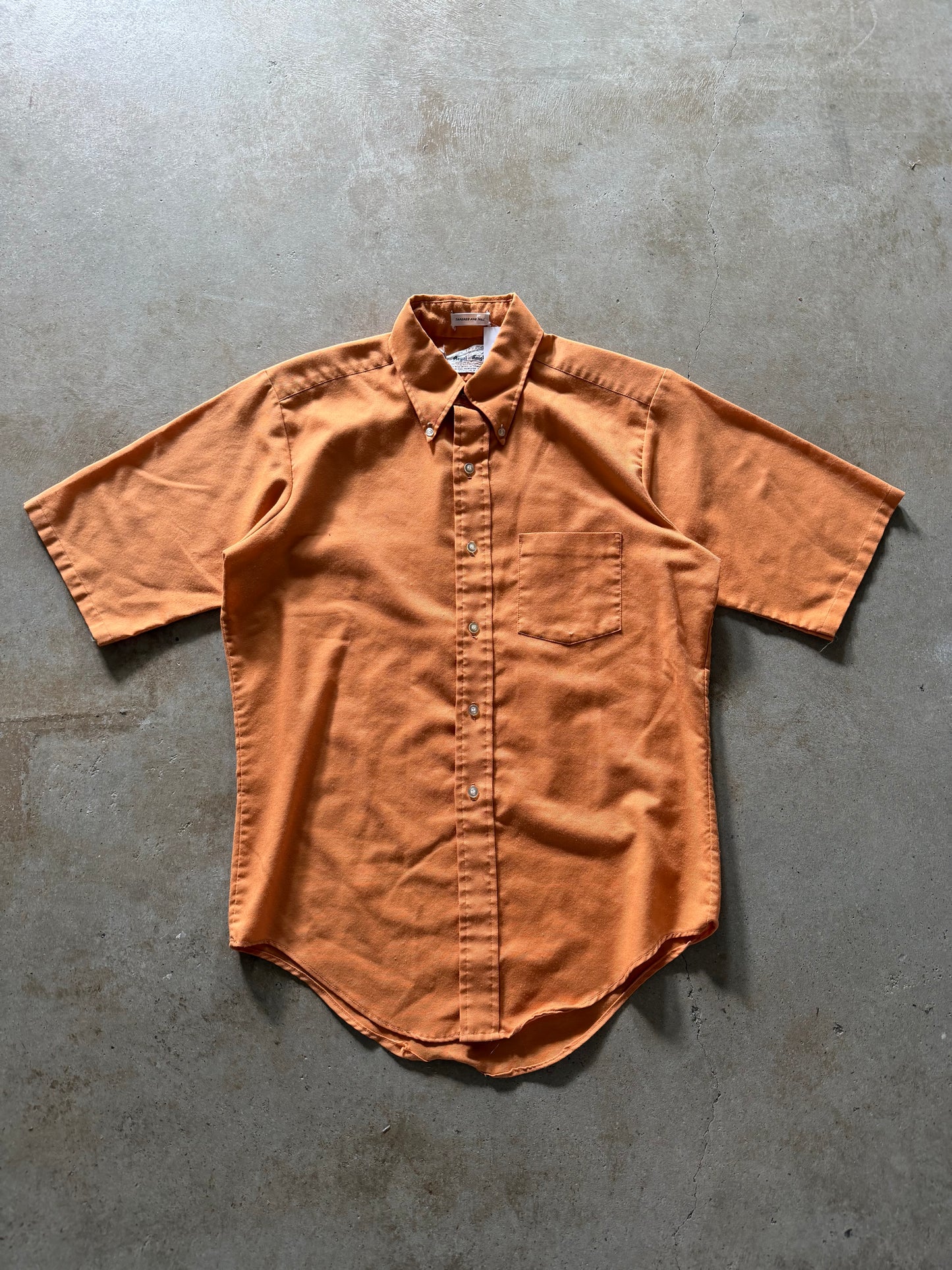 VTG Royal Knight Orange Button Up Shirt Sz M