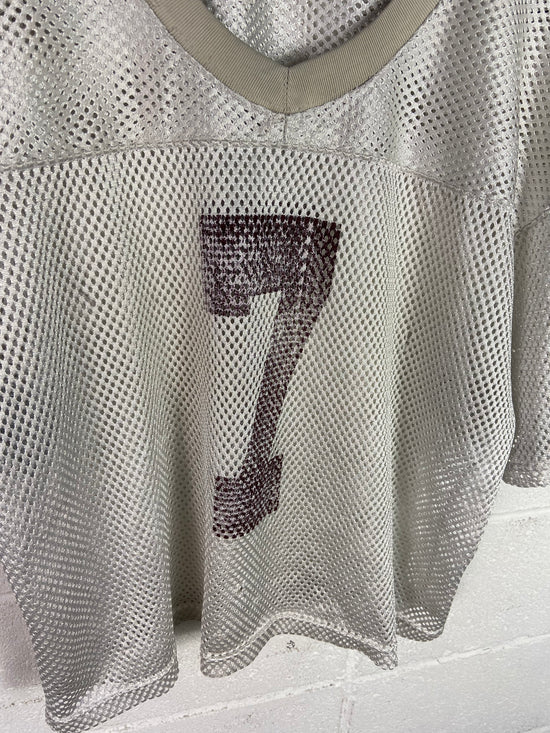 VTG Cropped White Football Practice Jersey Sz S/M