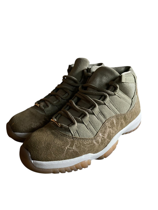 Preowned Air Jordan 11 Wmns "Neutral Olive" Sz 11w/9.5M