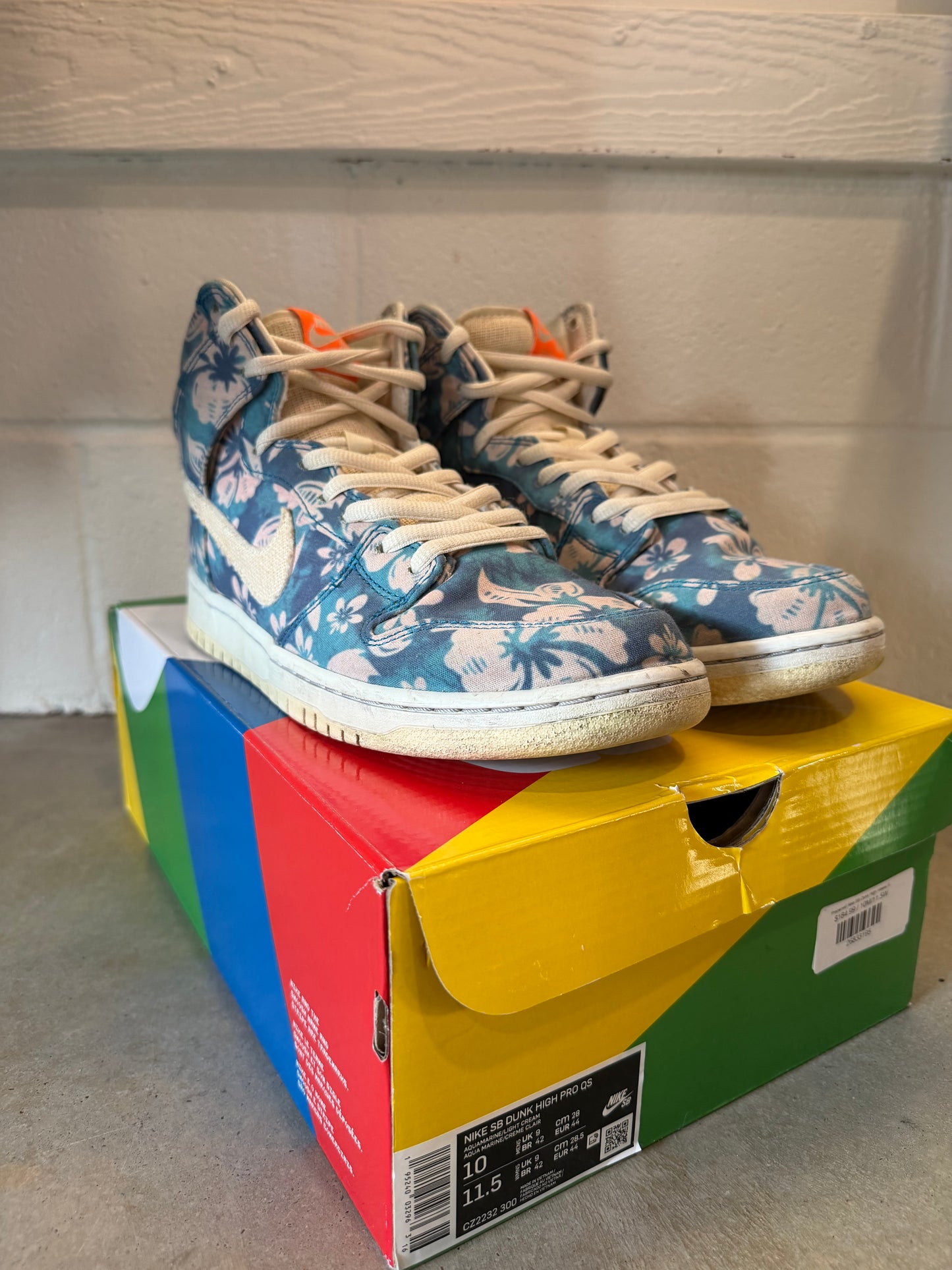 Preowned Nike SB Dunk High Hawaii Sz 10M/11.5W