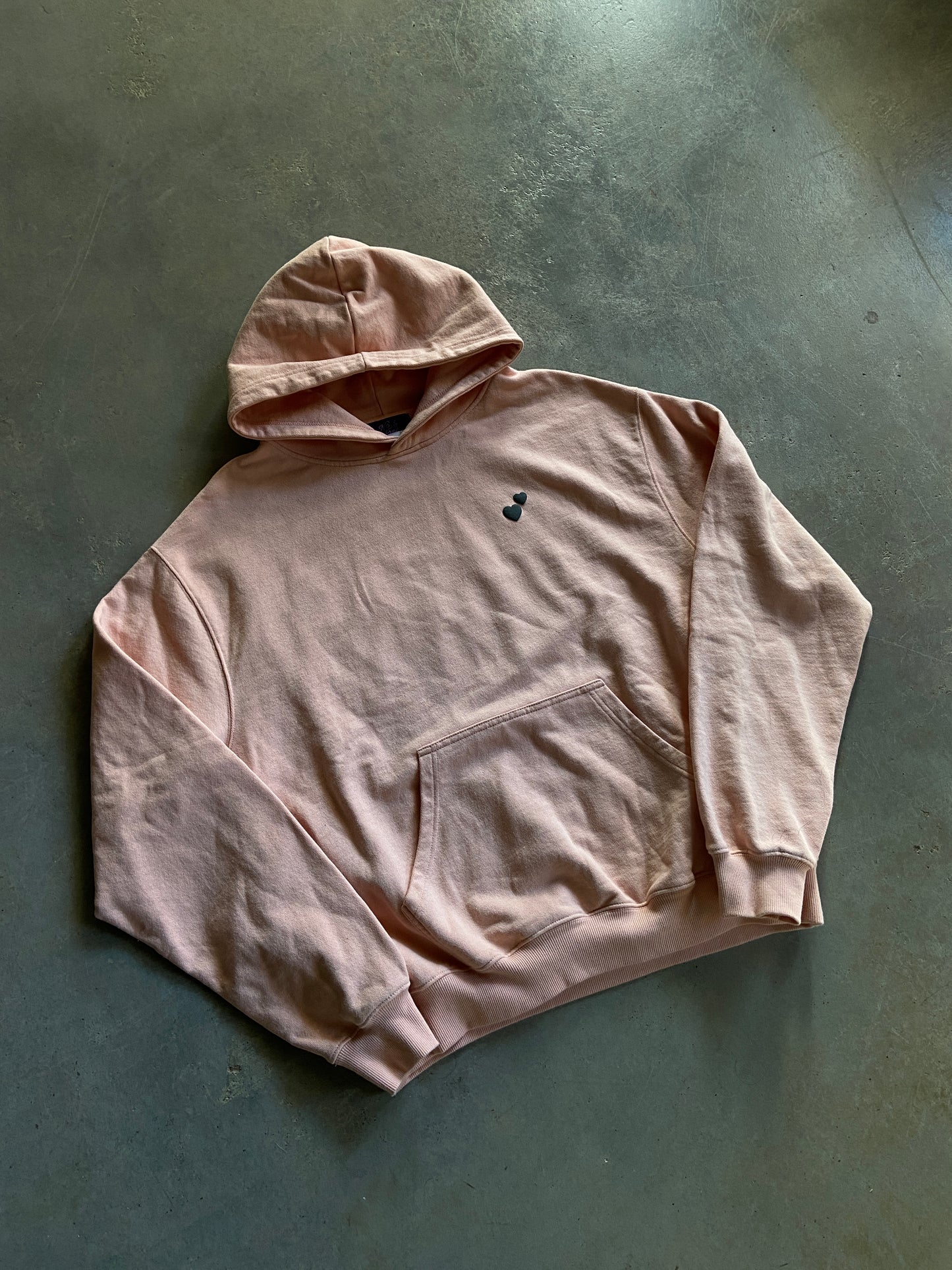 No Free Coffee Peach Puff Print Hoodie Sz M