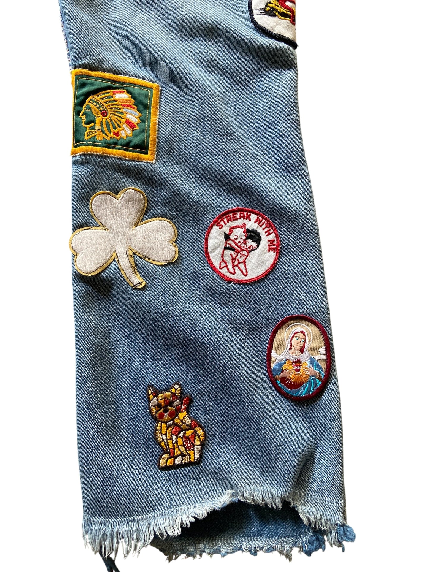 Reworked Hippie Patchwork Denim Flares Sz 30x28