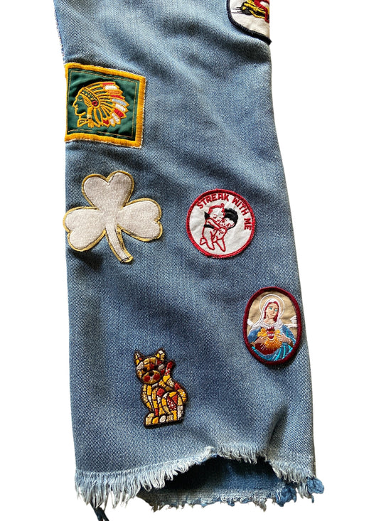 Reworked Hippie Patchwork Denim Flares Sz 30x28