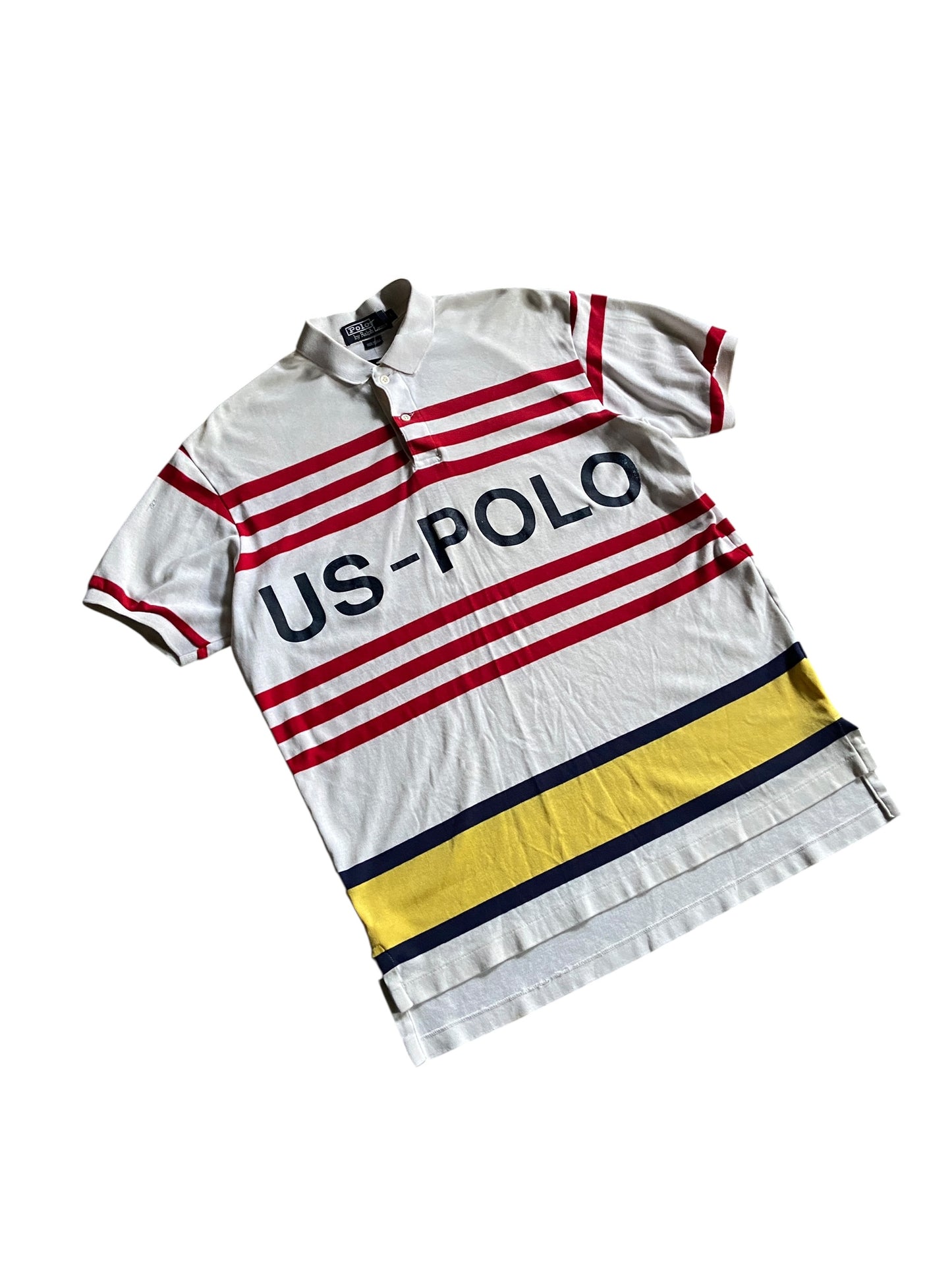 VTG Polo Ralph Lauren US-Polo Striped Polo Shirt Sz L