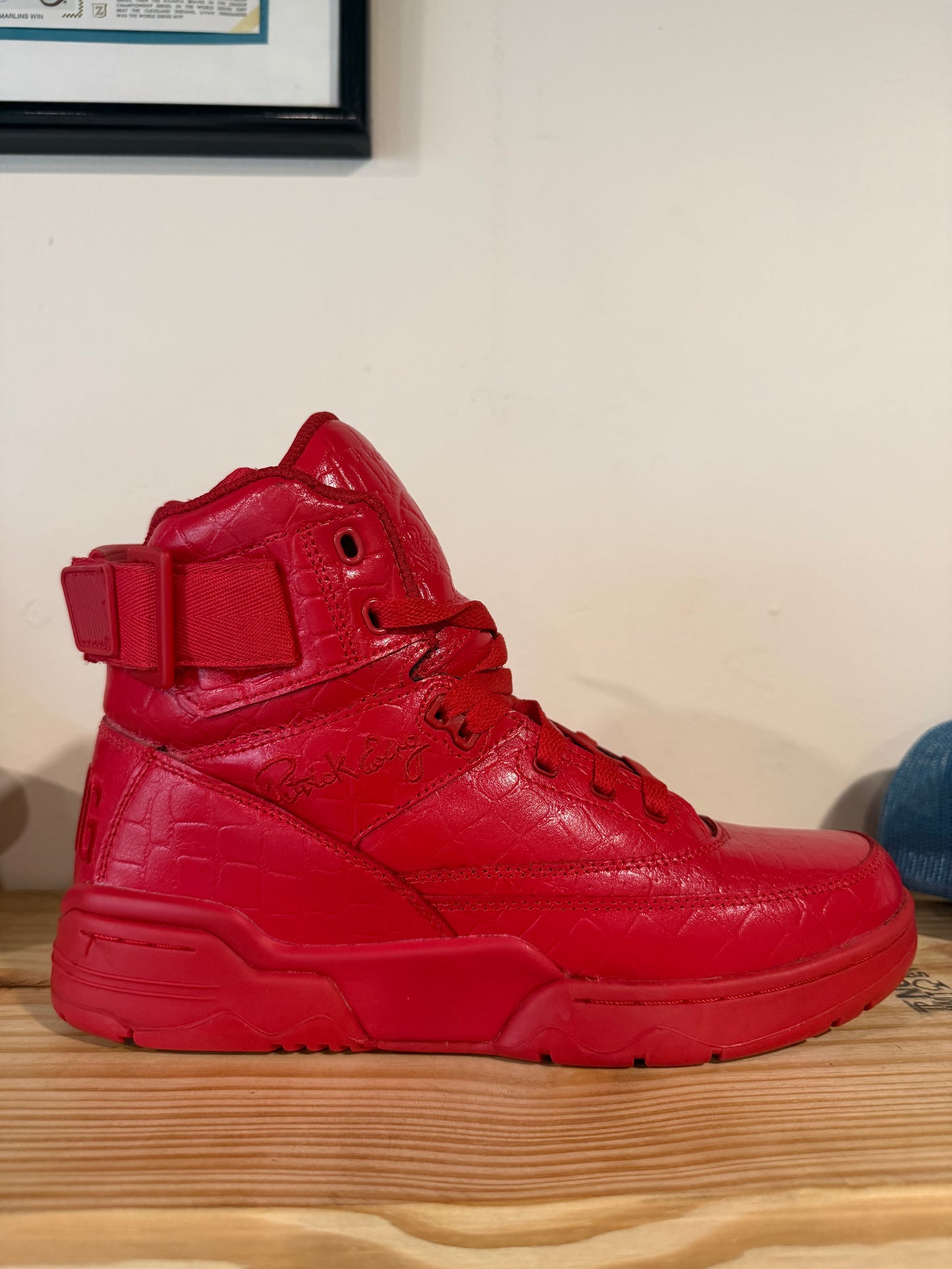 Preowned Ewing 33 Hi Croc Skin Sz 9M