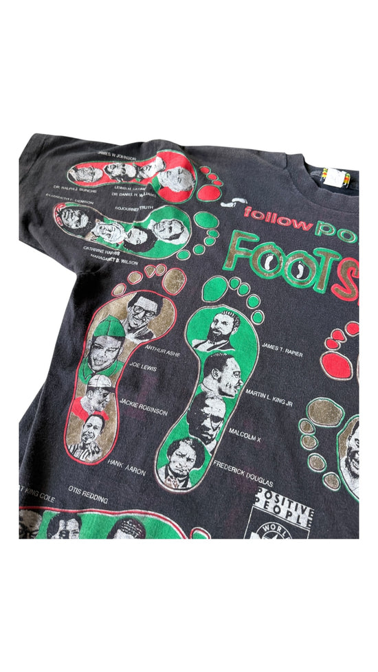 VTG Afrocentric Positive Footsteps AOP Tee Sz XL