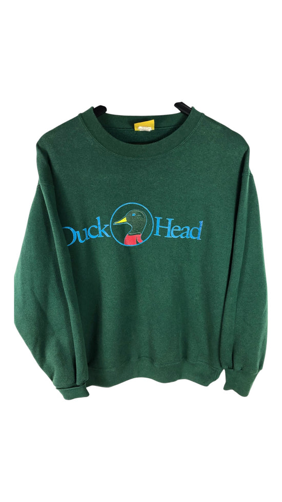 VTG Duck Head Graphic Logo Sweatshirt Sz Large