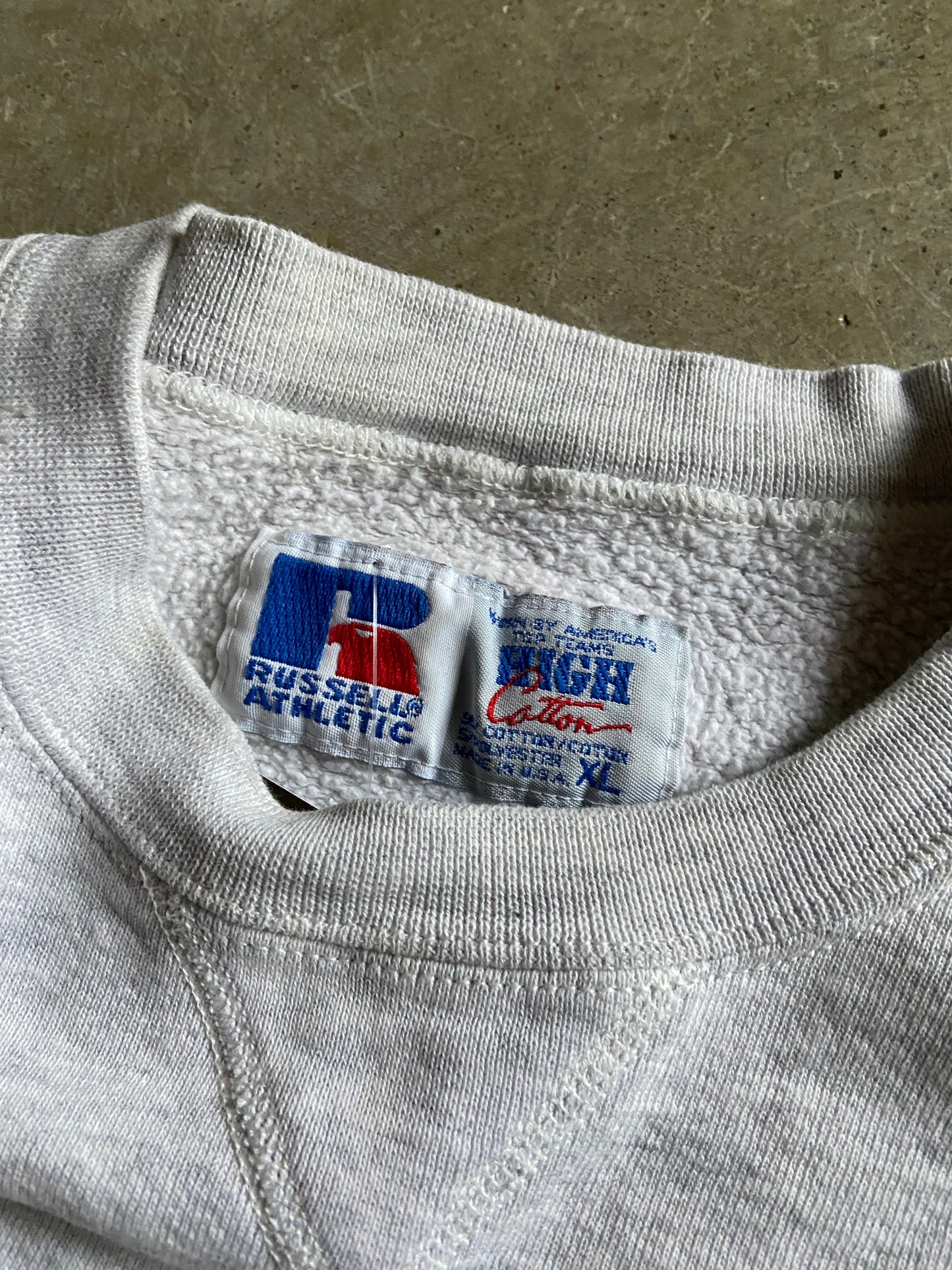 Vintage Russell Tennessee Volunteers Patch Crewneck Sz XL