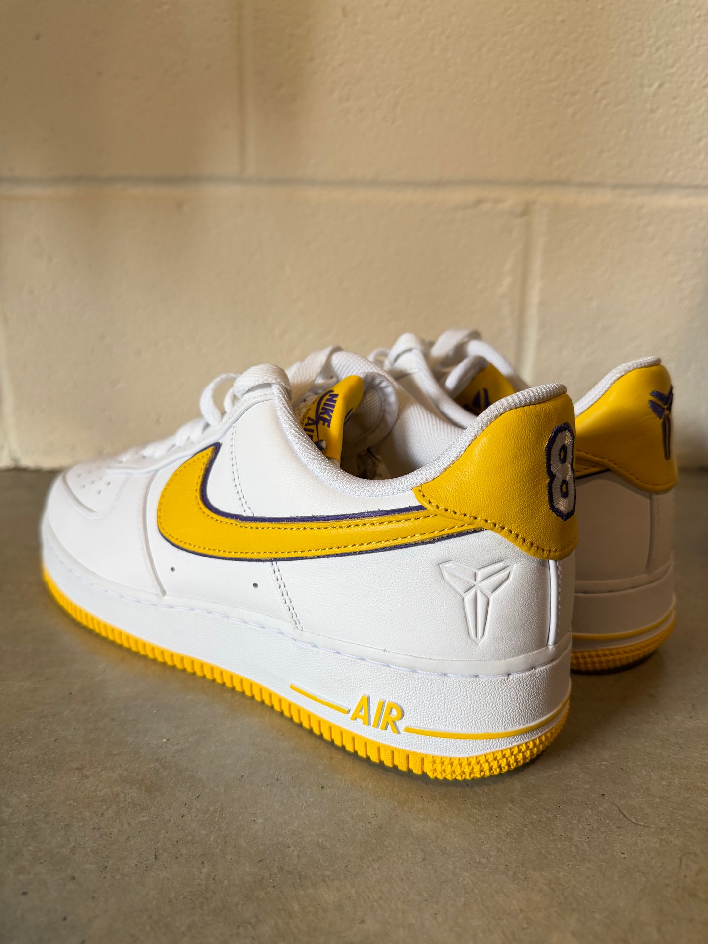 Preowned Nike Air Force 1 Kobe Bryant Lakers Home Size 10.5M/12W