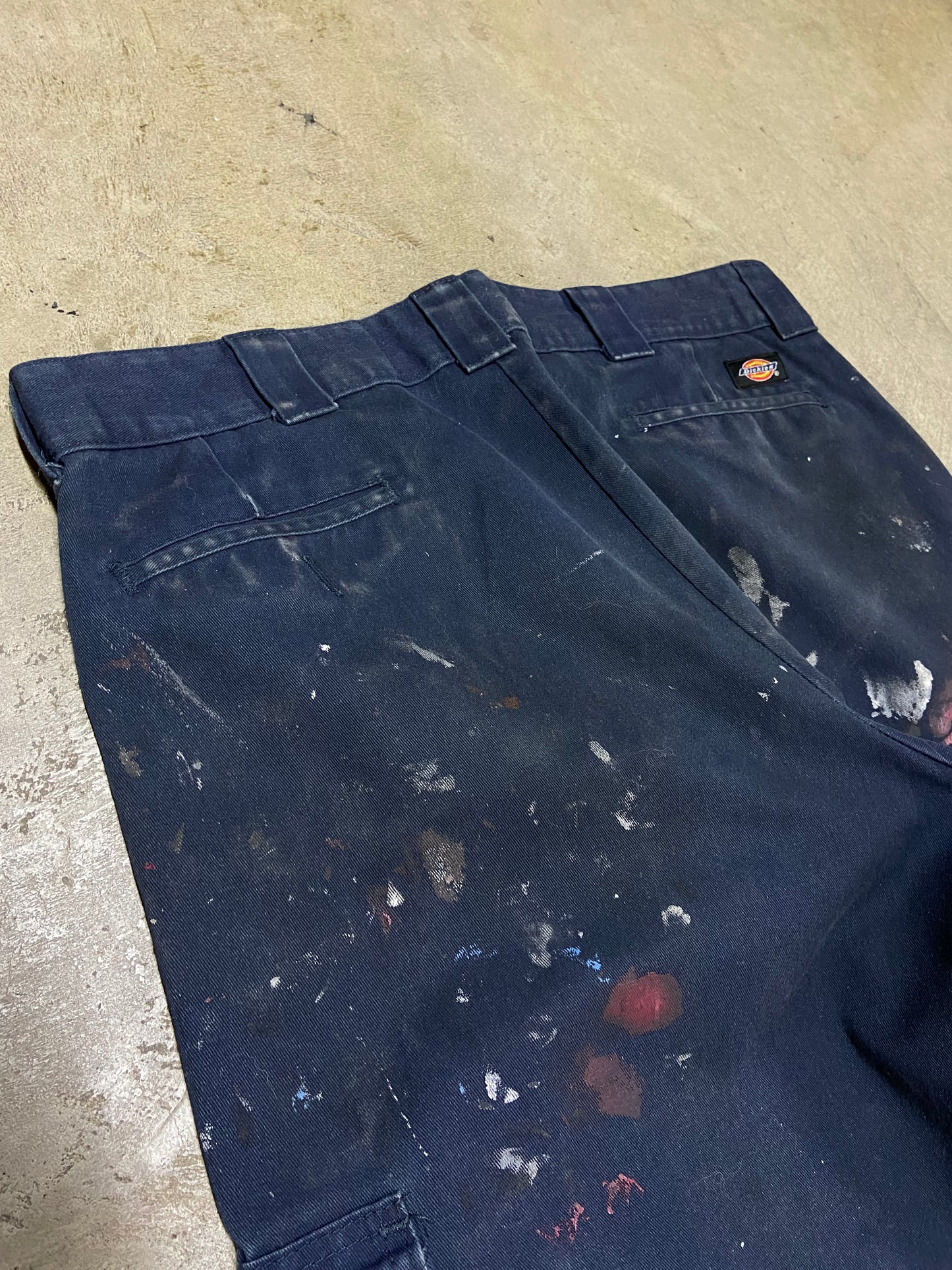 Y2K Dickies Paint Splatter Relaxed Work Pants Sz 38x32