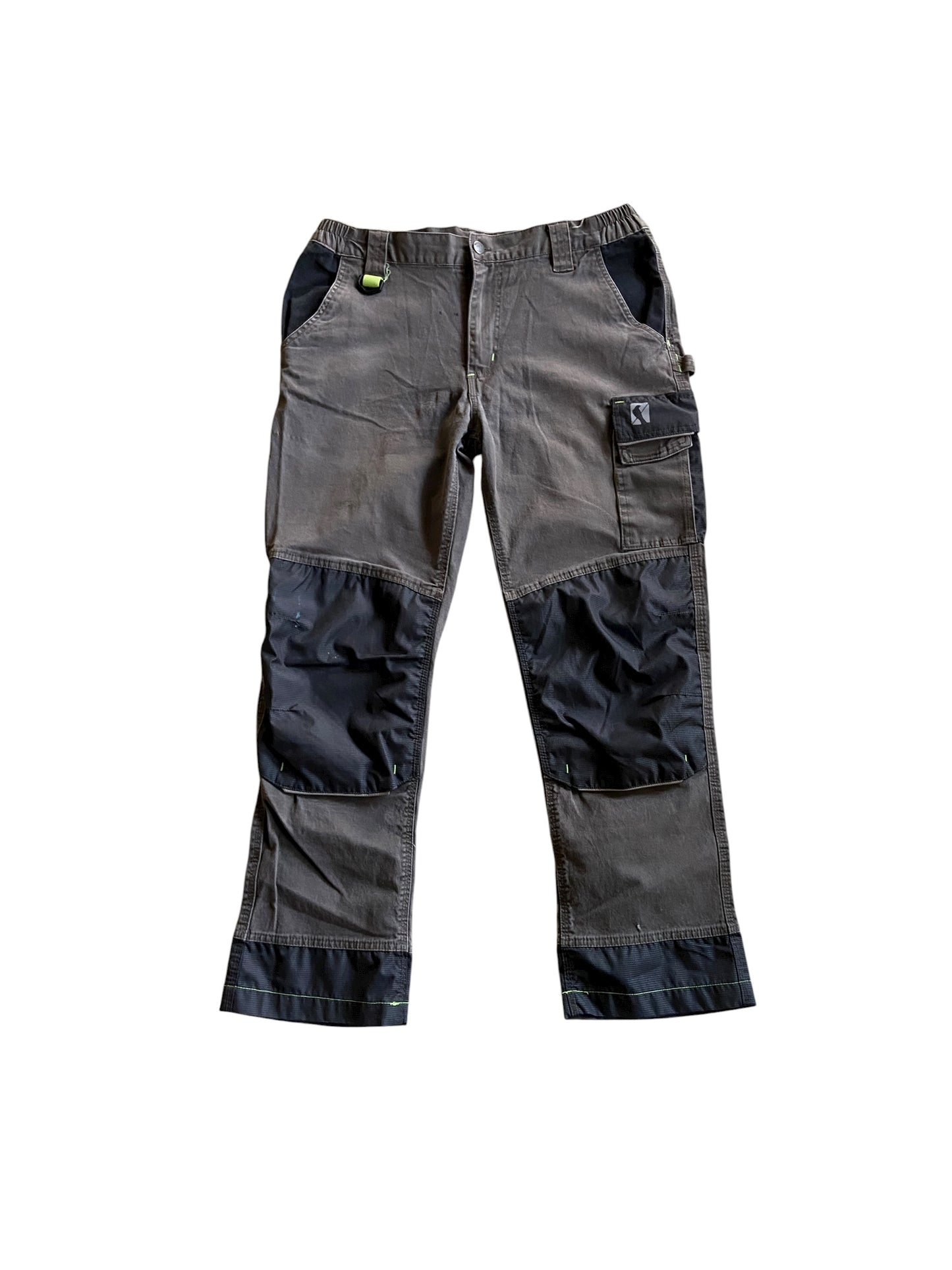 Y2K Ellobird Gray/Green Tech Pants Sz 34x29