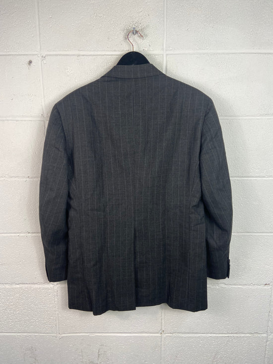 VTG Charcoal Pinstripe Polo Blazer Sz XL