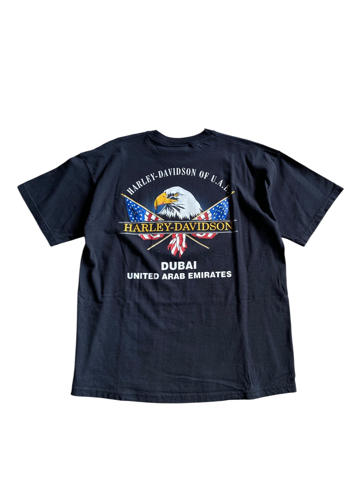 VTG Harley Davidson Small Graphic Dubai Tee Sz XL