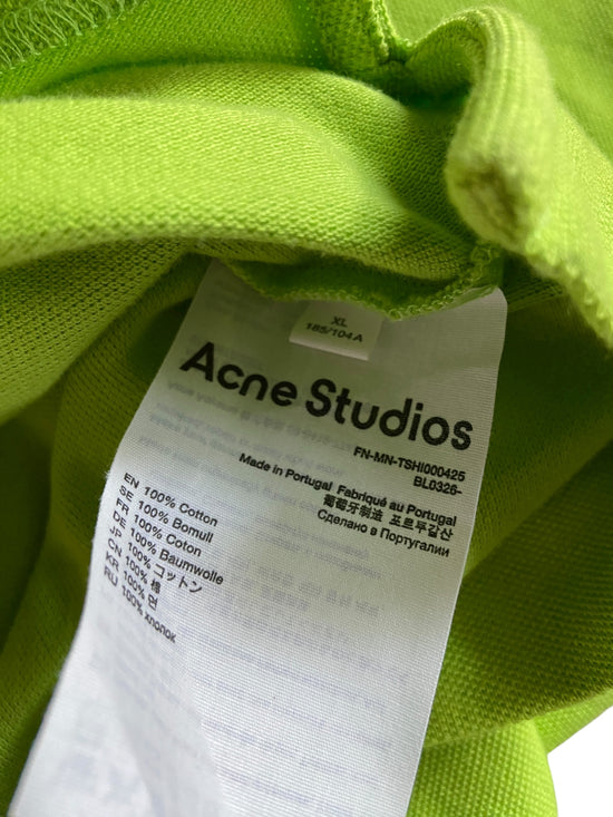 Acne Studios Volt Green Chainstitch Polo Shirt Sz XL