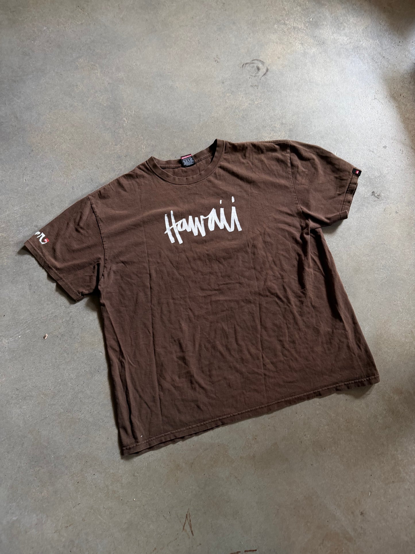 Y2K Quiksilver Hawaii Brown Tee Sz XL