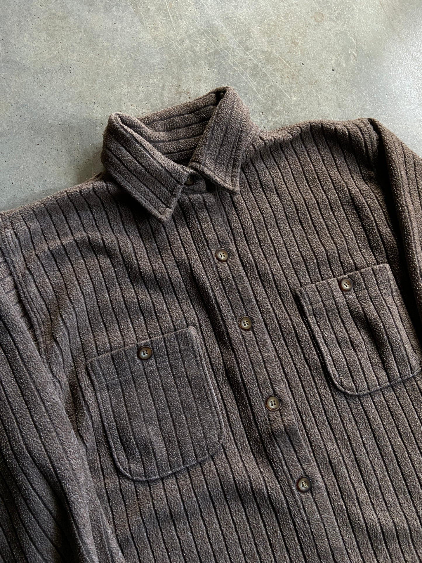 VTG Kikomo Brown Button Up Shirt Sz M