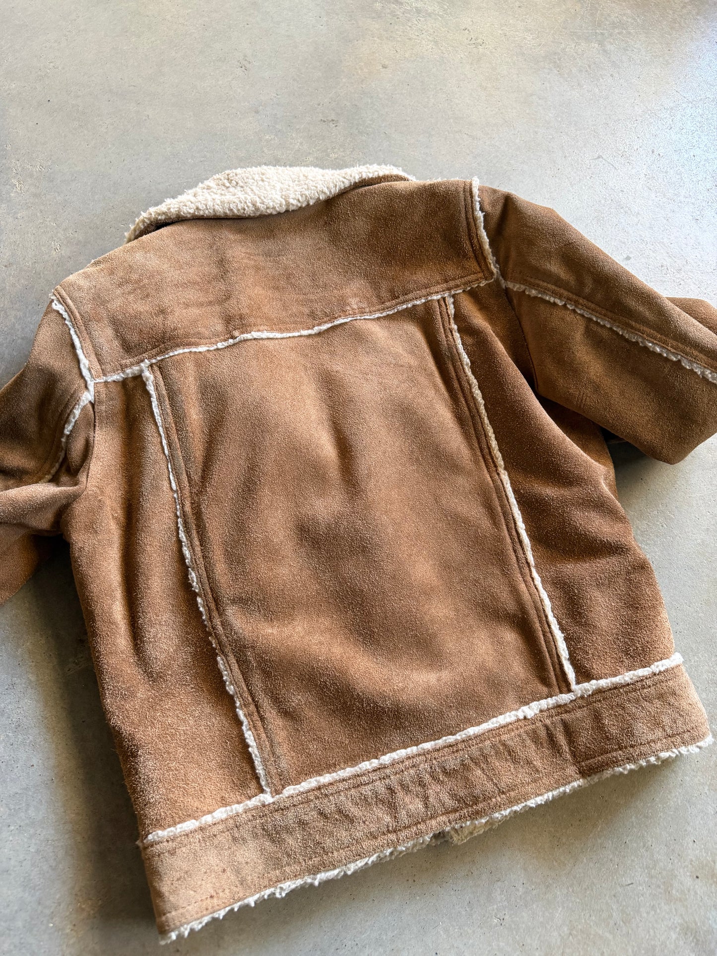 VTG Suede Sherpa Genuine Leather Jacket Sz M