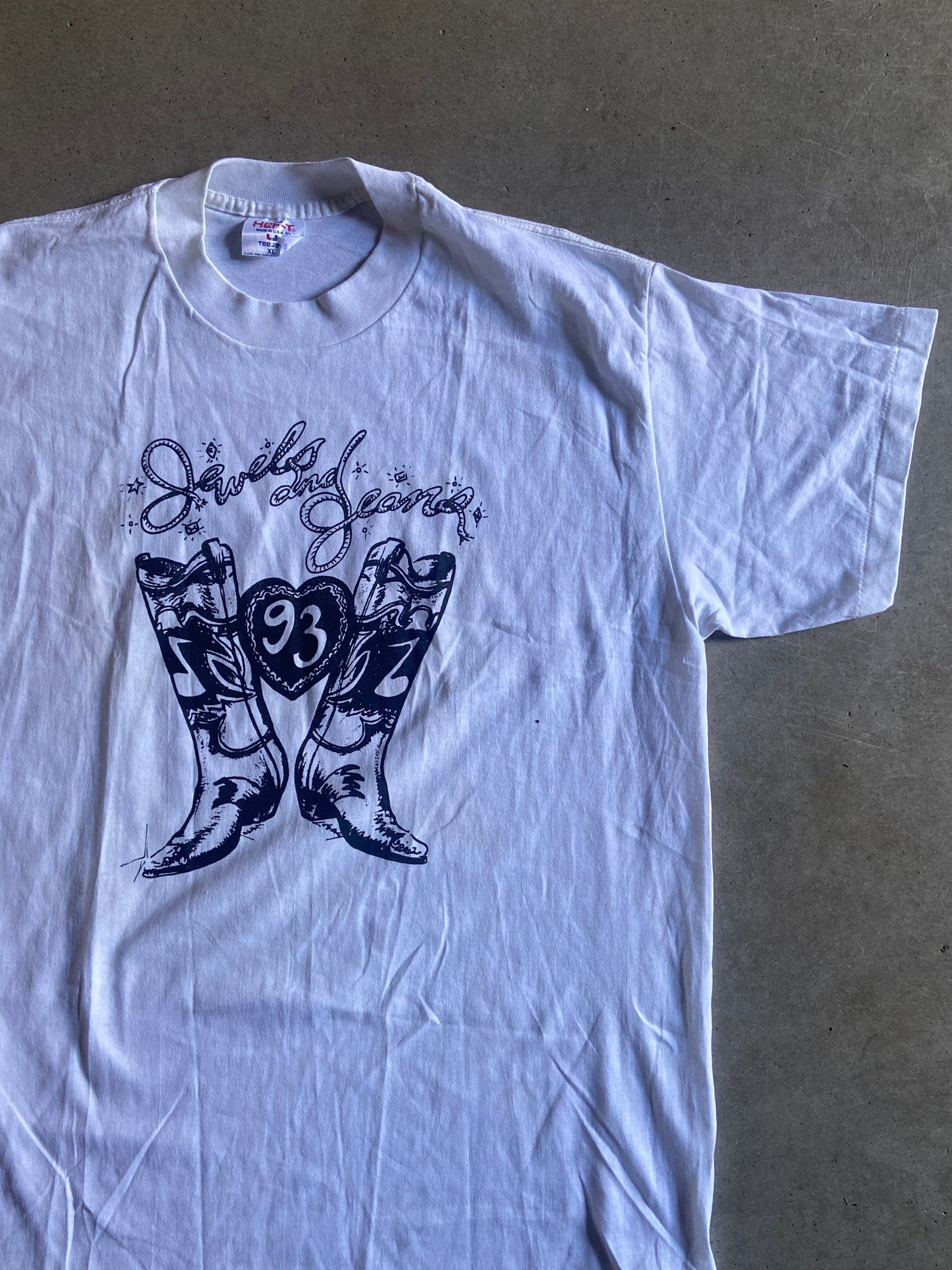 VTG Jewels & Seats 1993 White Tee Sz XL
