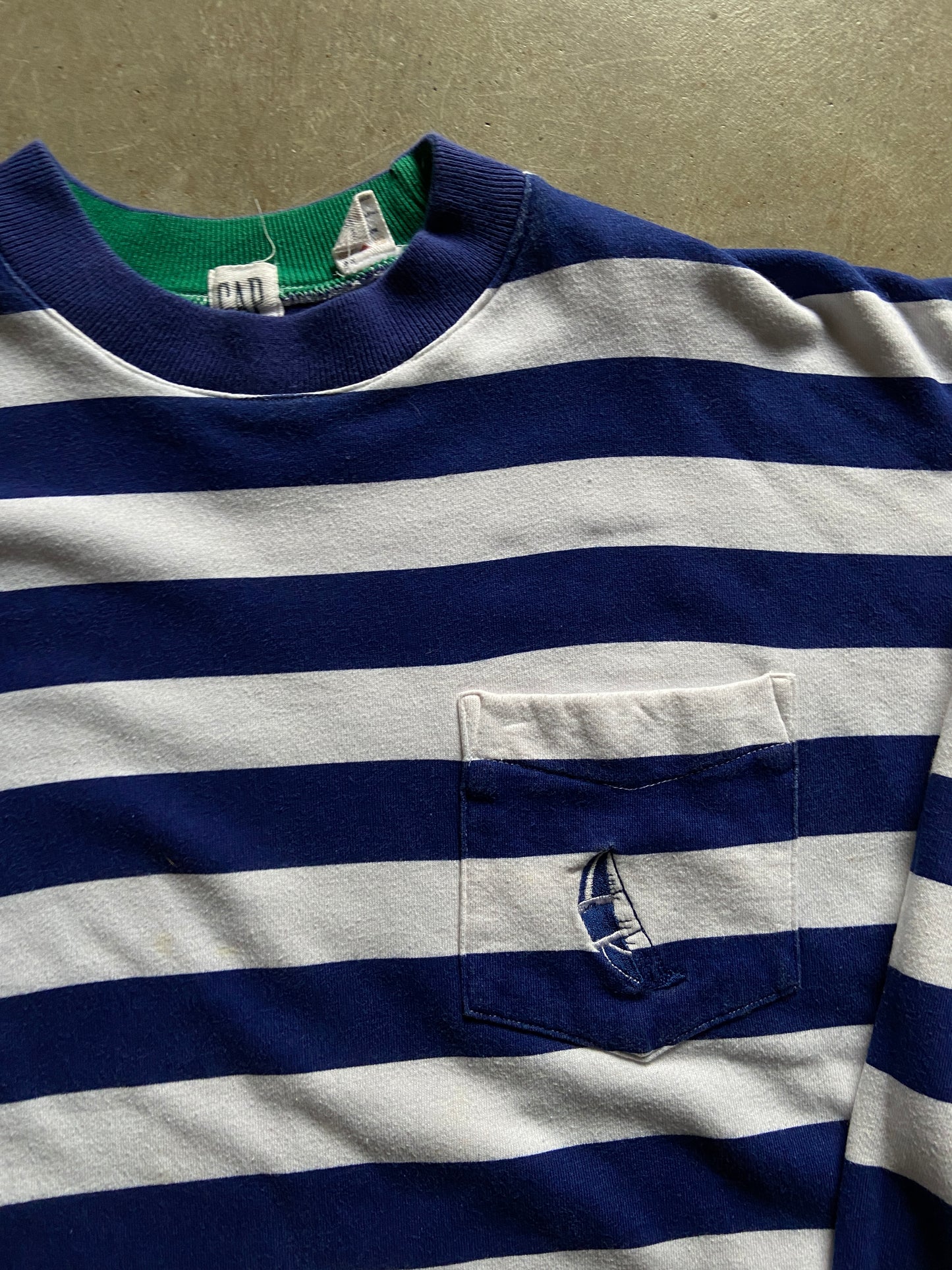 Gap Sail Blue Stripe Sweatshirt Sz L
