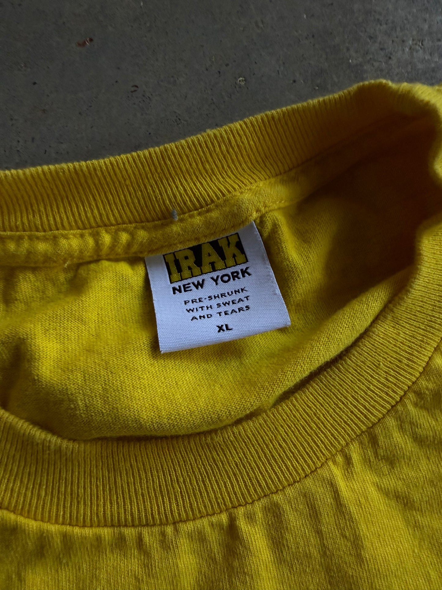 Irak Spa Yellow Tee Sz XL