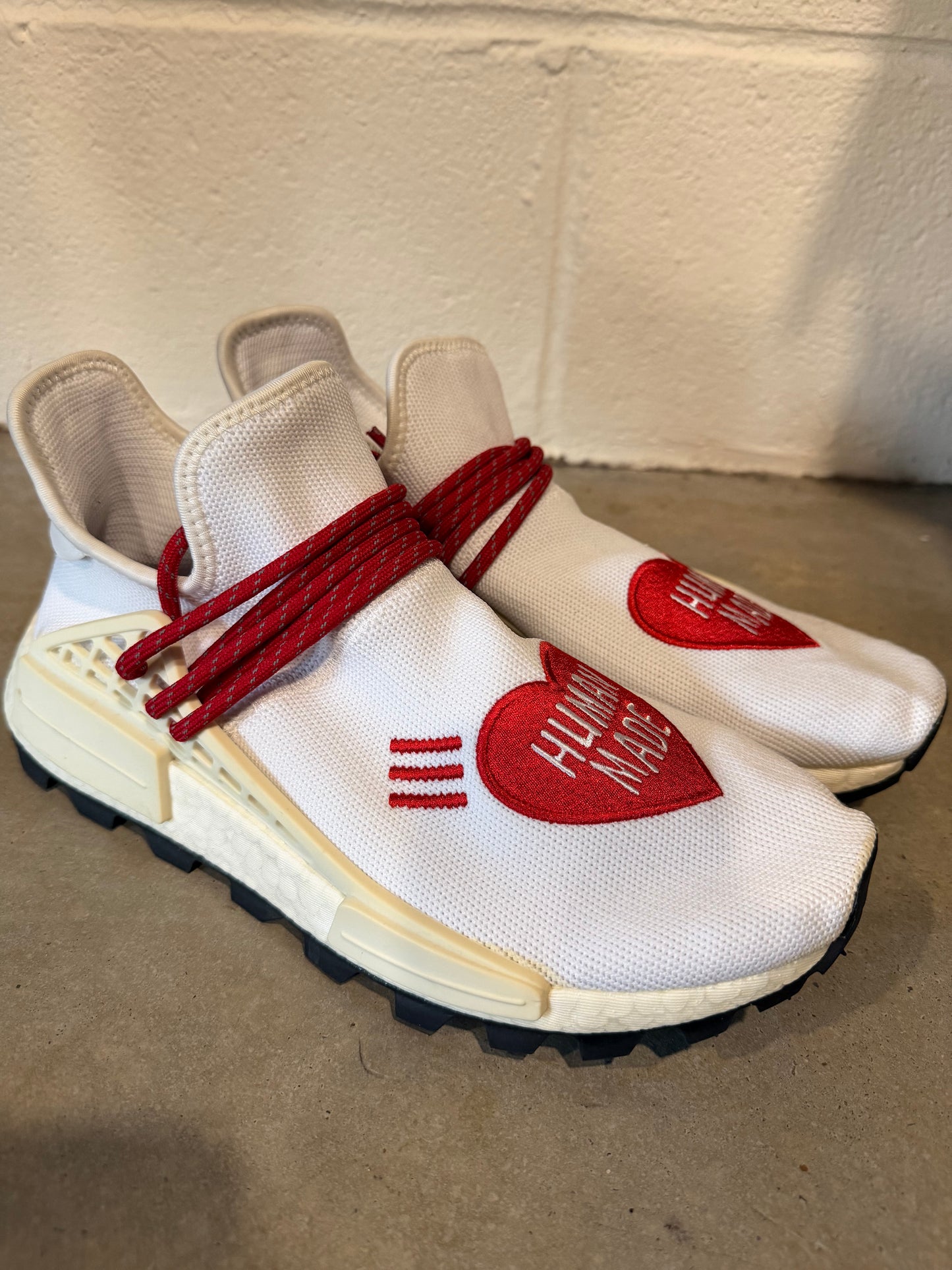 Preowned adidas NMD HU Pharrell Human Made White Red