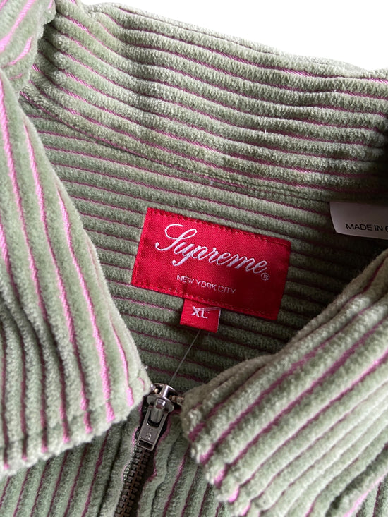 Supreme Wide Whale Old English Corduroy Zip Shirt Sz XL